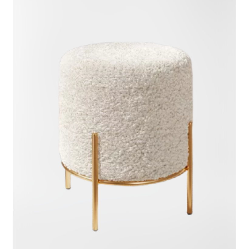 Pouf Boucle Bianco Piedi Oro - immagine 2