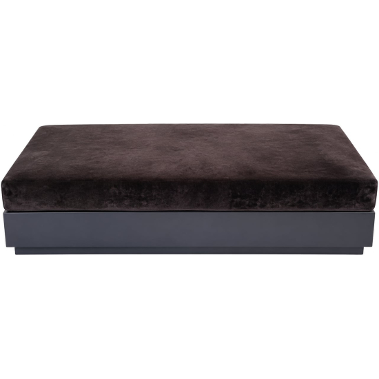 Panca nera con cuscino in velluto 140x80