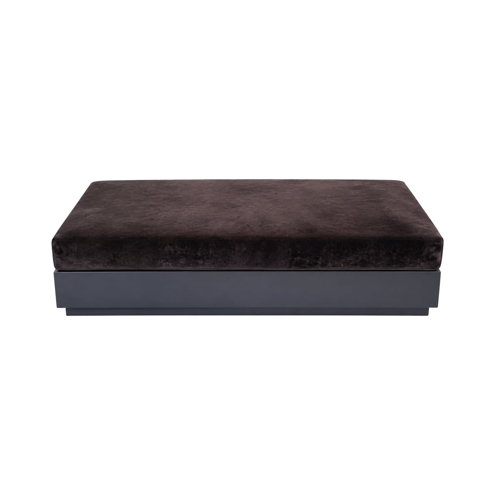 Panca nera con cuscino in velluto 140x80