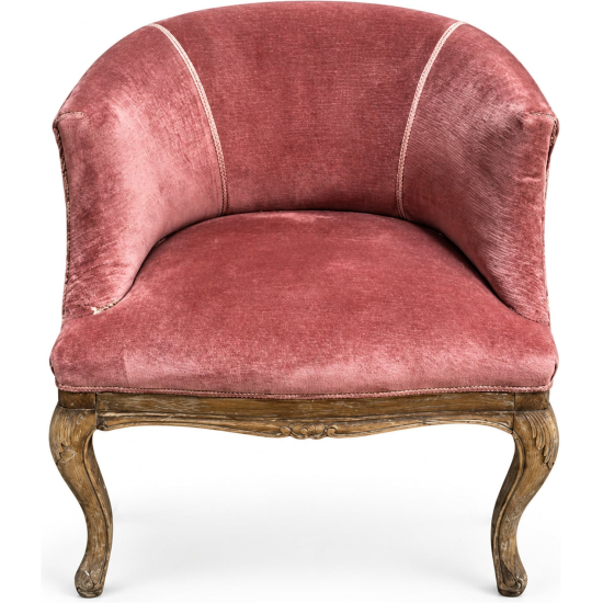 Poltroncina vintage velluto rosa
