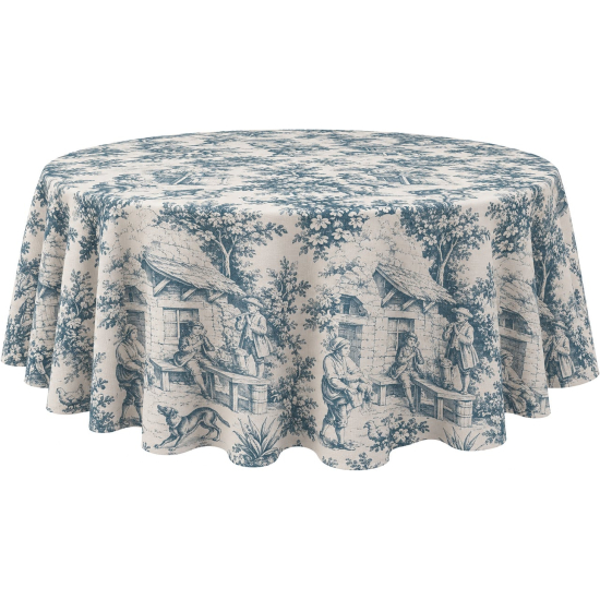 Tovaglia Toile de Jouy verde/blu